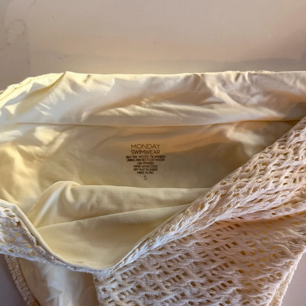 Monday Swimwear Bronte Ivory Crochet Bikini Bottom